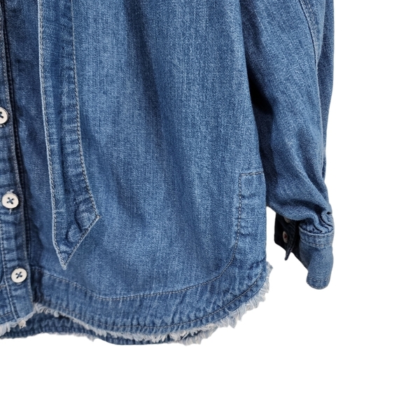 Pilcro Women's Tie-Neck Denim Blouse - XXS - Picture 5 of 7